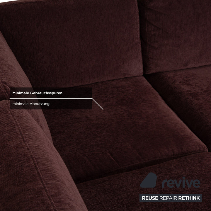 Brühl Alba Stoff Ecksofa Dunkelrot Burgund Sofa Couch