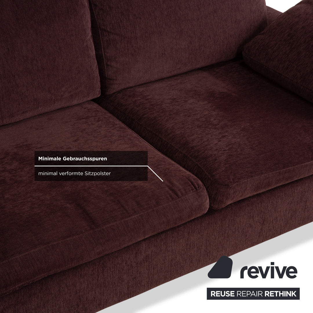 Brühl Alba Stoff Ecksofa Dunkelrot Burgund Sofa Couch