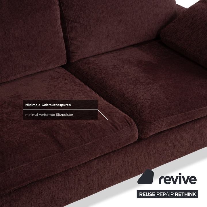 Brühl Alba Stoff Ecksofa Dunkelrot Burgund Sofa Couch