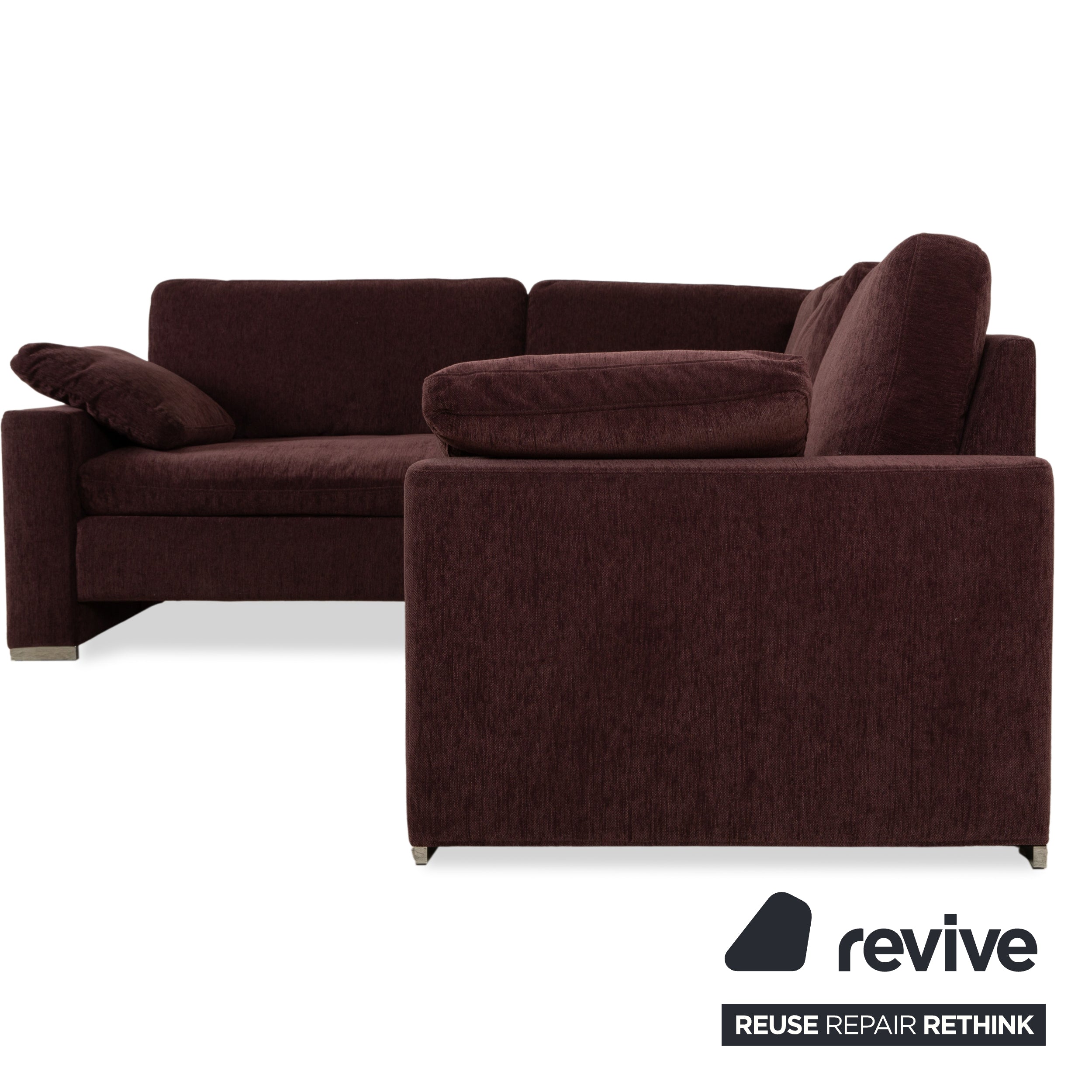 Canapé d'angle en tissu Brühl Alba rouge foncé bordeaux