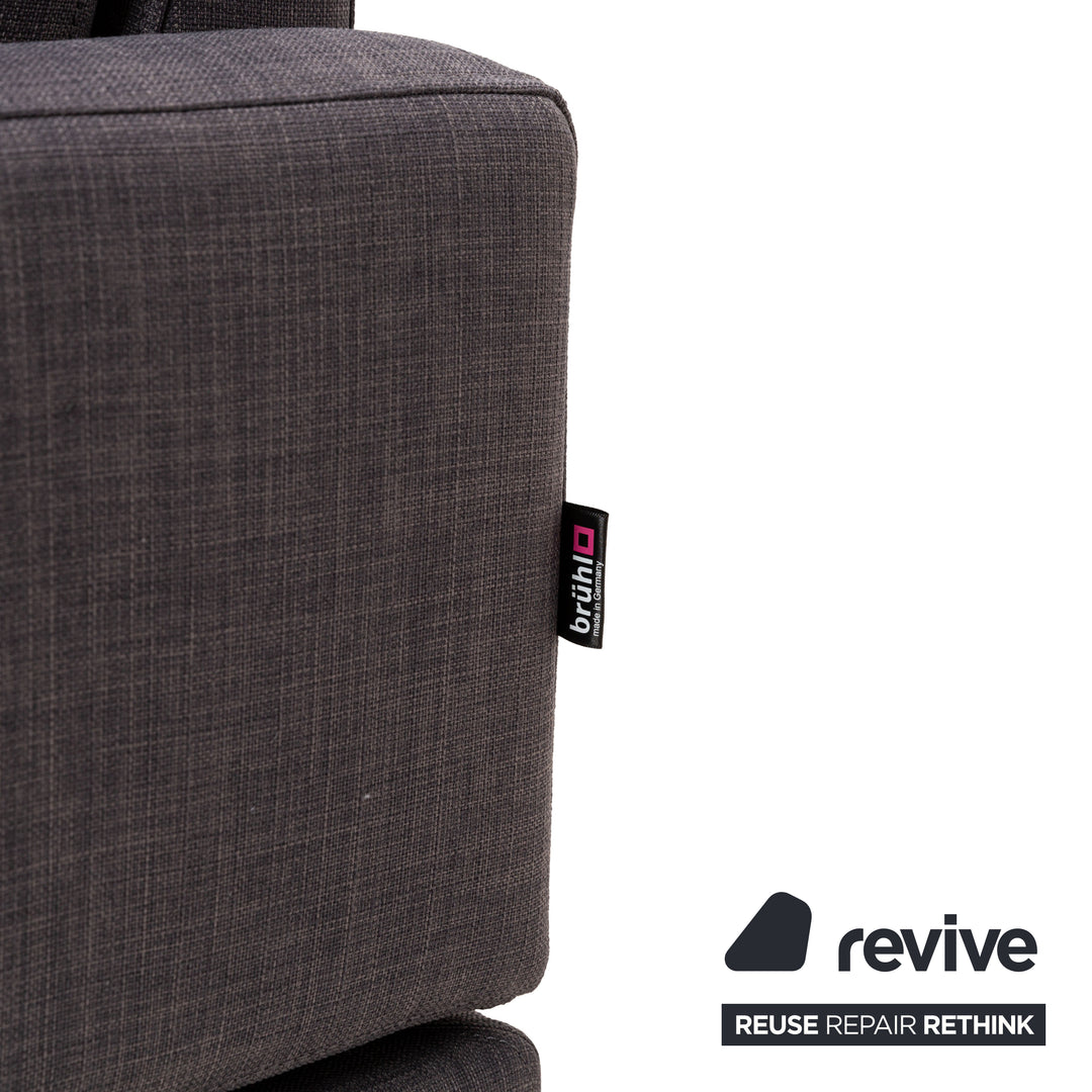 Brühl Alba canapé d'angle en tissu gris canapé à fonction manuelle