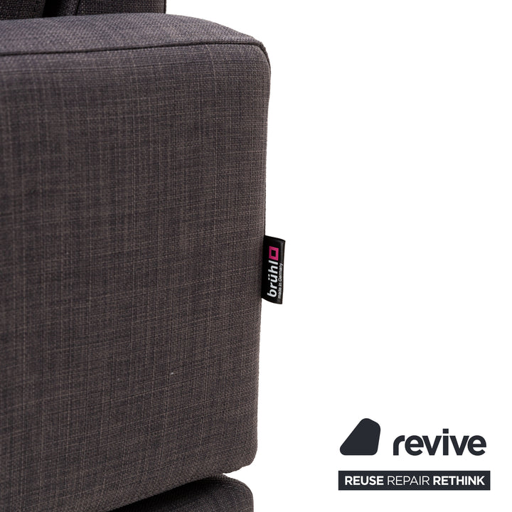 Brühl Alba canapé d'angle en tissu gris canapé à fonction manuelle