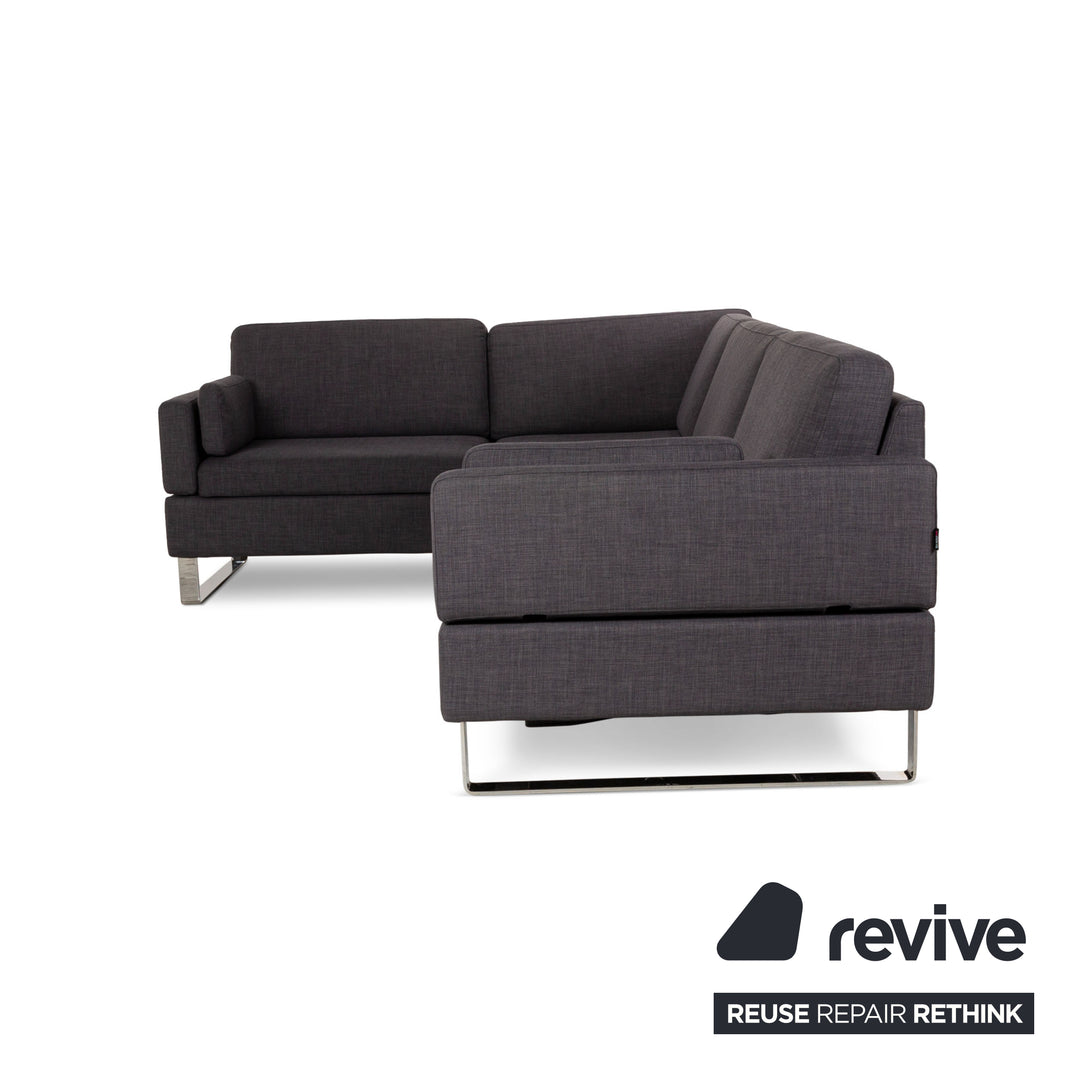 Brühl Alba canapé d'angle en tissu gris canapé à fonction manuelle
