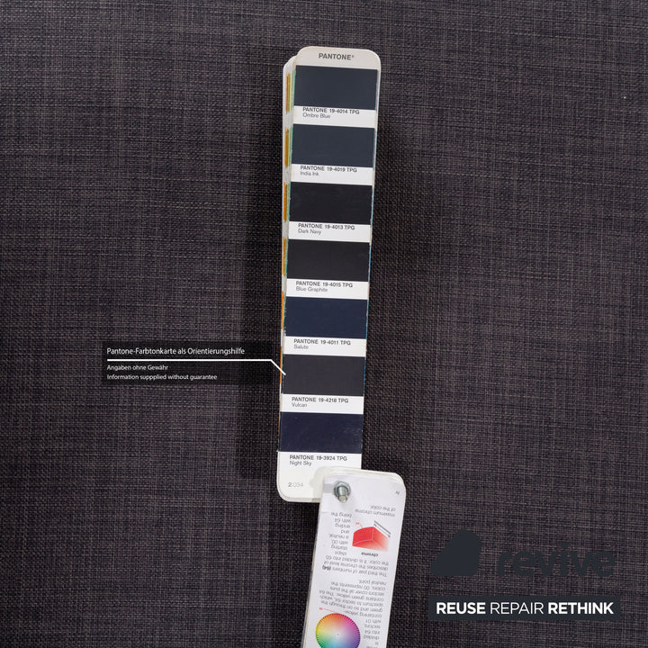 Brühl Alba canapé d'angle en tissu gris canapé à fonction manuelle