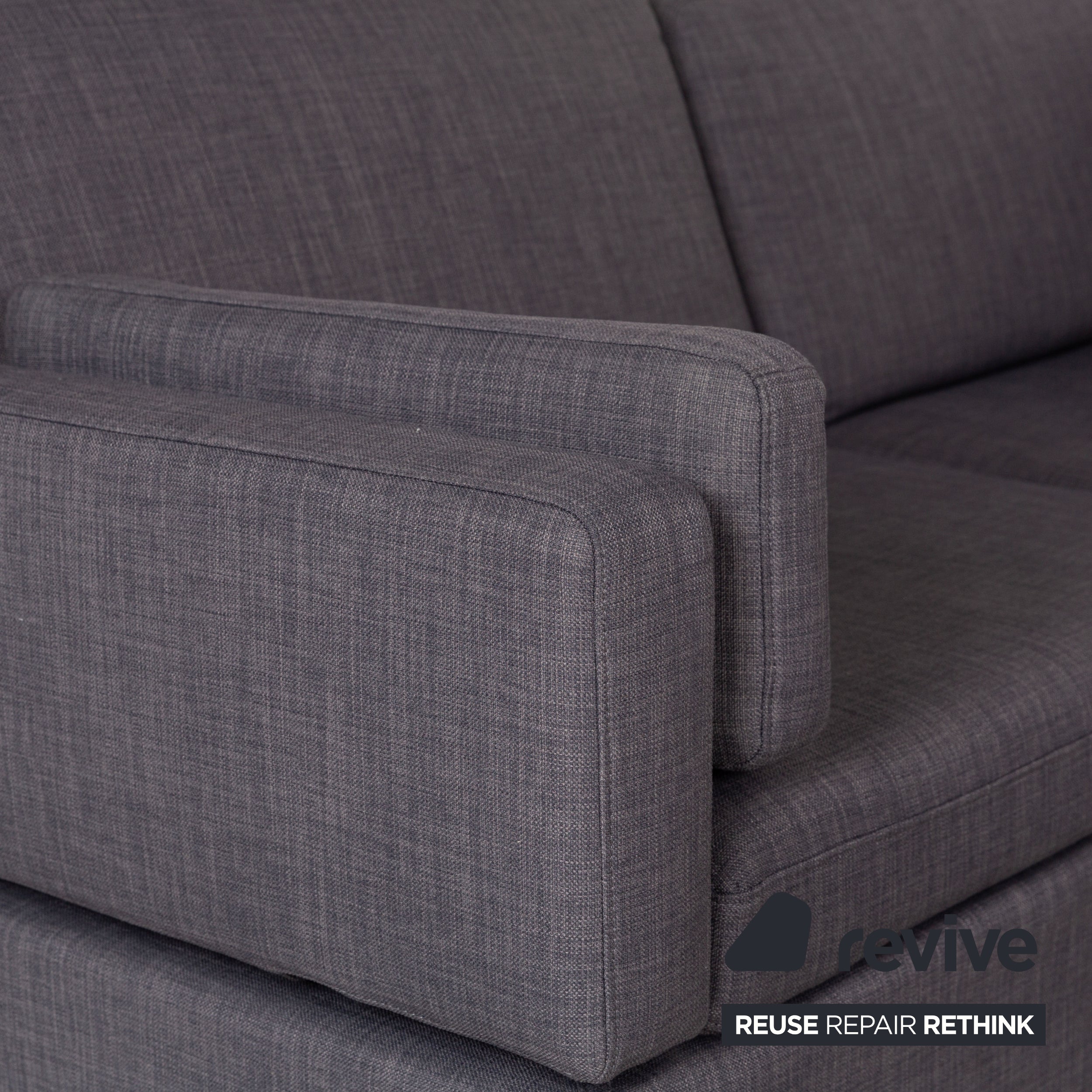 Brühl Alba Fabric Corner Sofa Grey Manual Function Sofa Couch