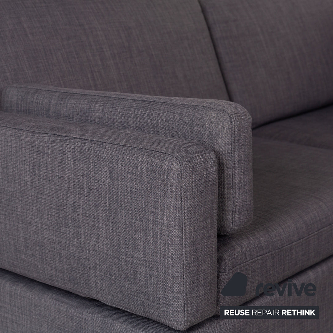 Brühl Alba canapé d'angle en tissu gris canapé à fonction manuelle