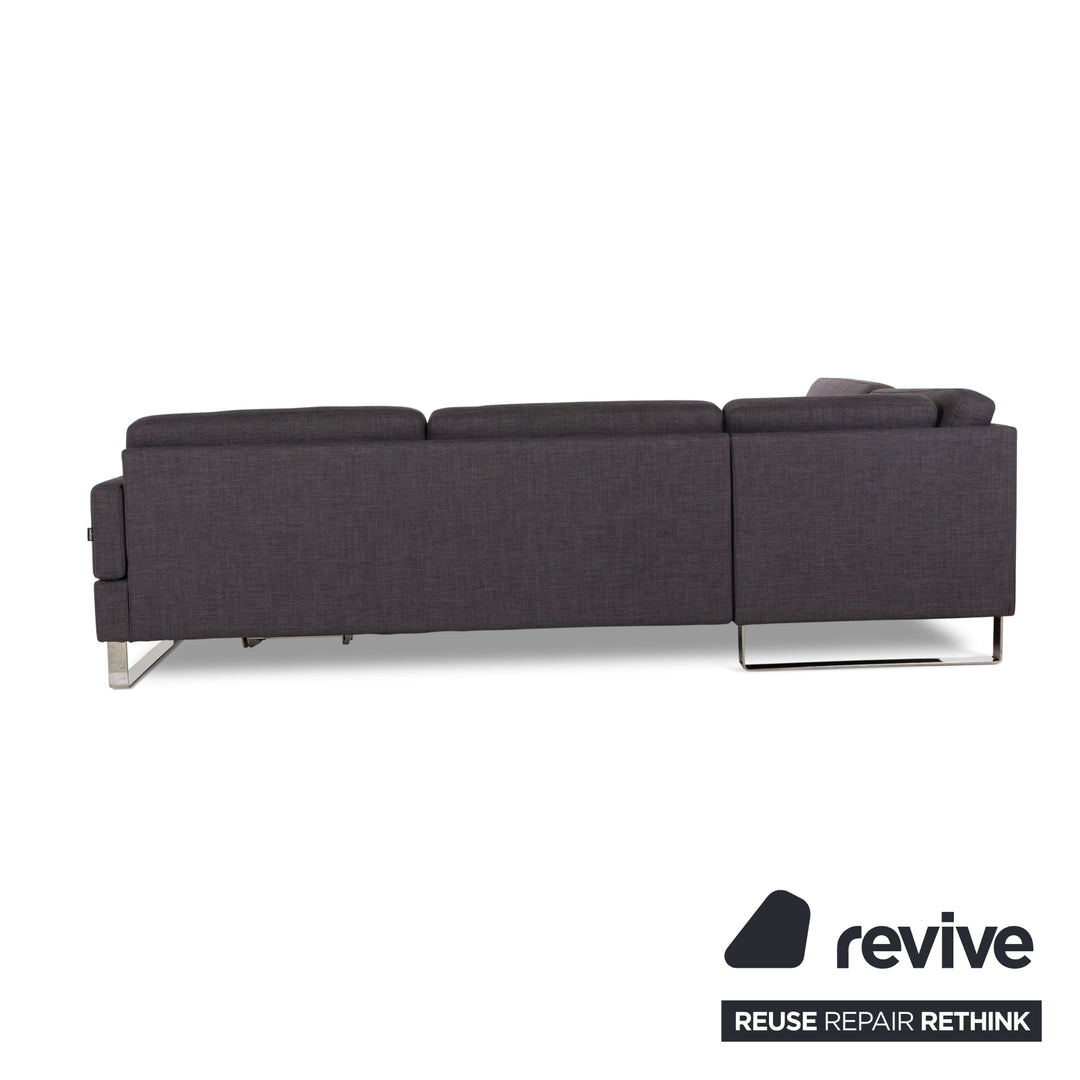 Brühl Alba canapé d'angle en tissu gris canapé à fonction manuelle