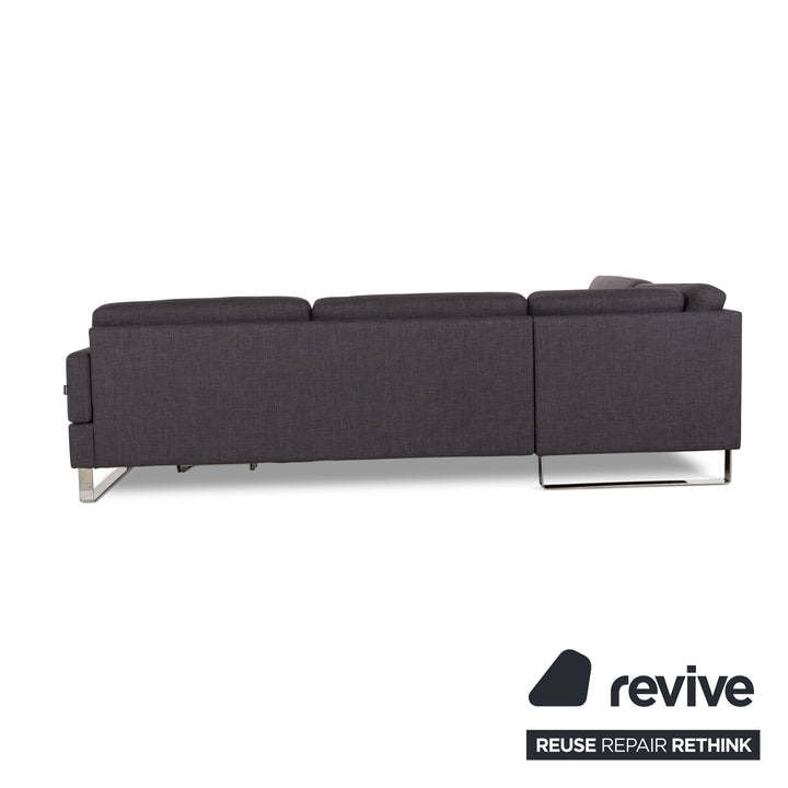 Brühl Alba canapé d'angle en tissu gris canapé à fonction manuelle