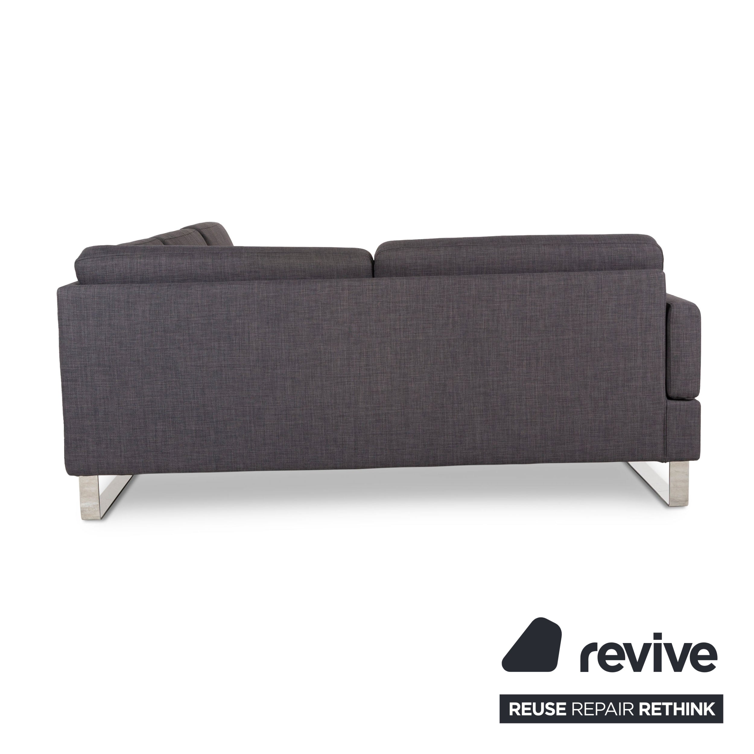 Brühl Alba Fabric Corner Sofa Grey Manual Function Sofa Couch