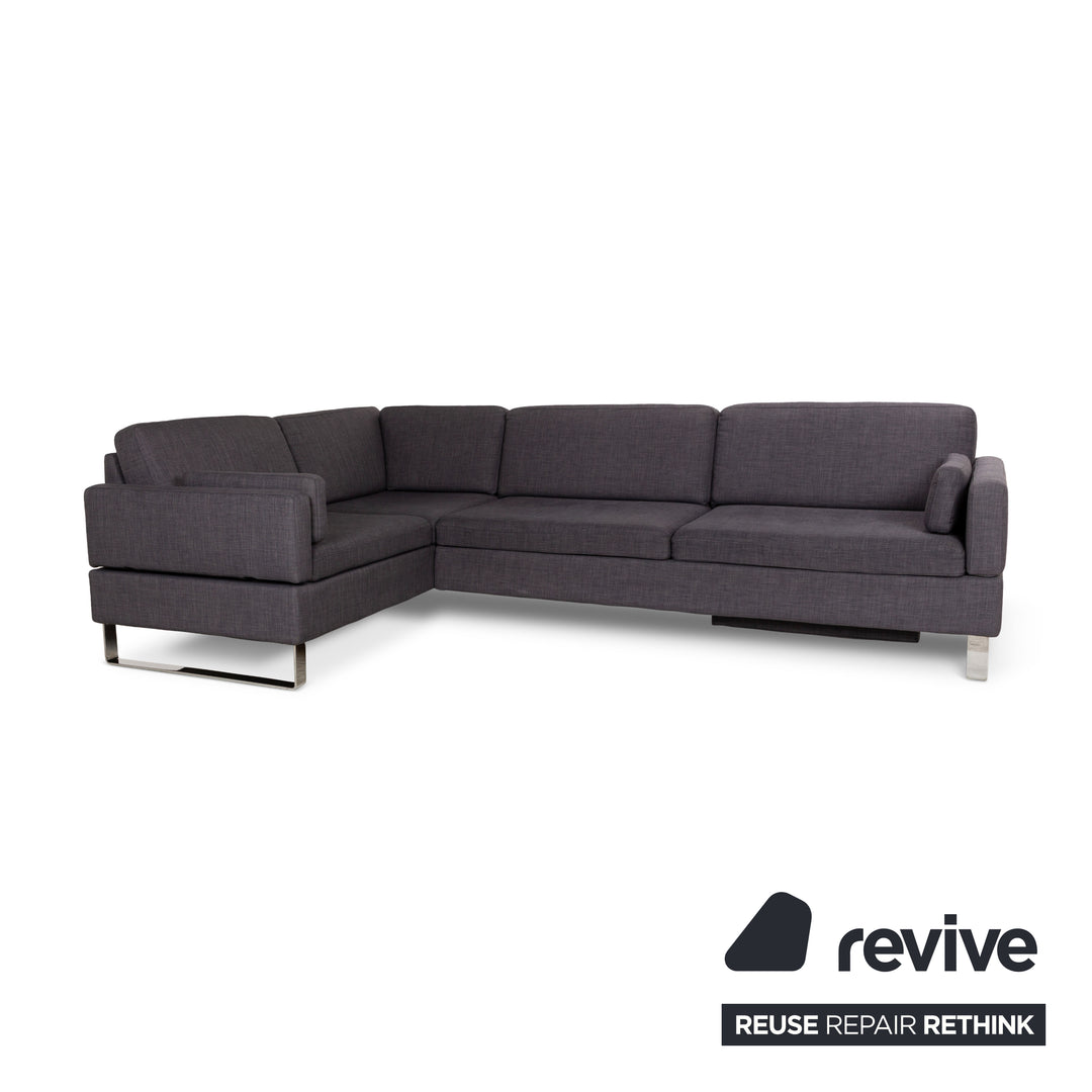 Brühl Alba canapé d'angle en tissu gris canapé à fonction manuelle