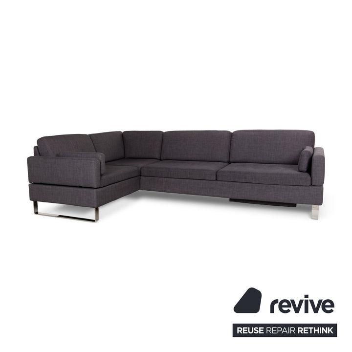 Brühl Alba canapé d'angle en tissu gris canapé à fonction manuelle