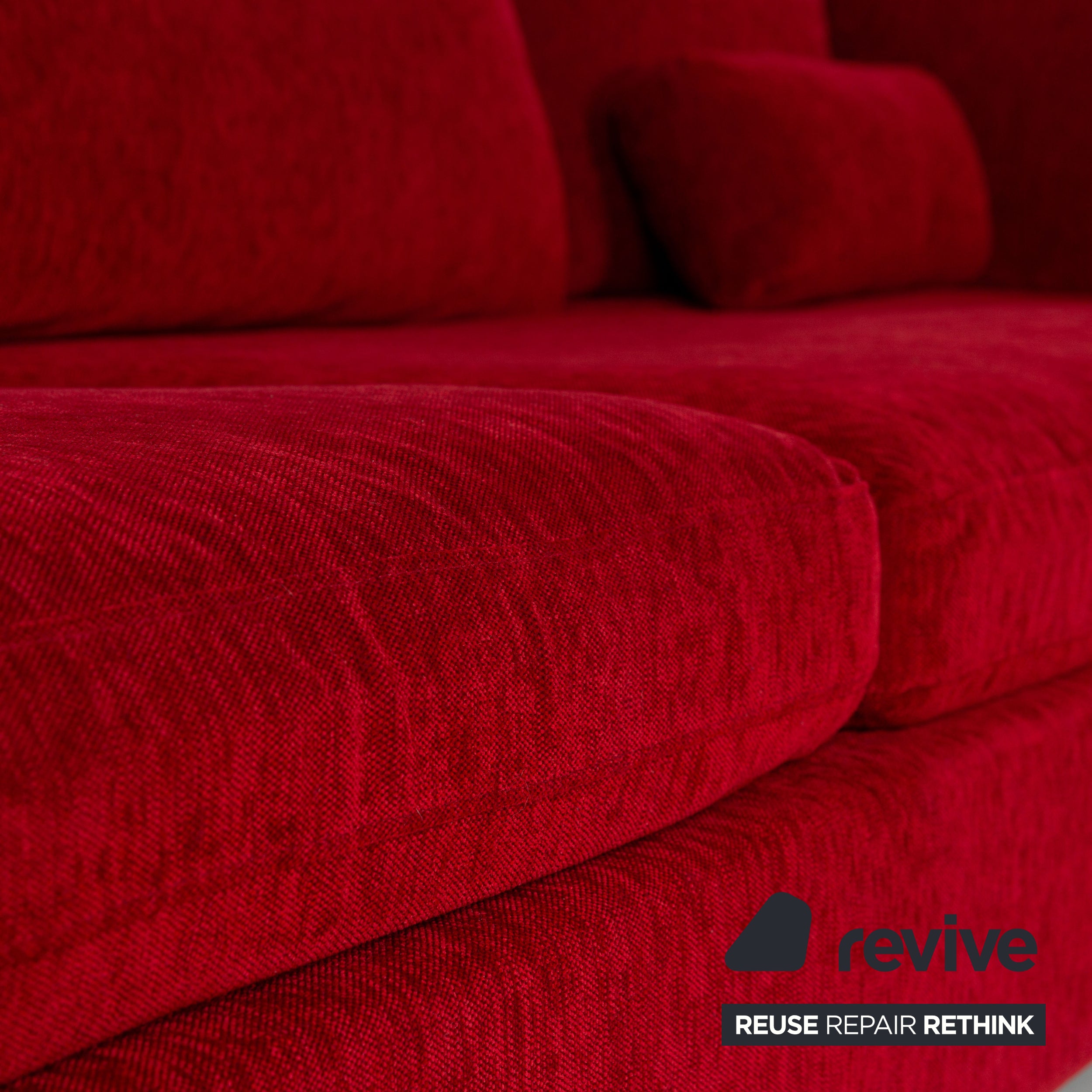 Brühl Alba Fabric Corner Sofa Red Manual Function Sofa Couch