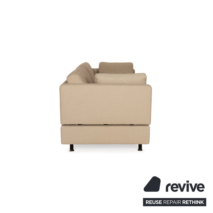 Brühl Alba Stoff Sofa Garnitur Beige manuelle Funktion 2x Zweisitzer Couch