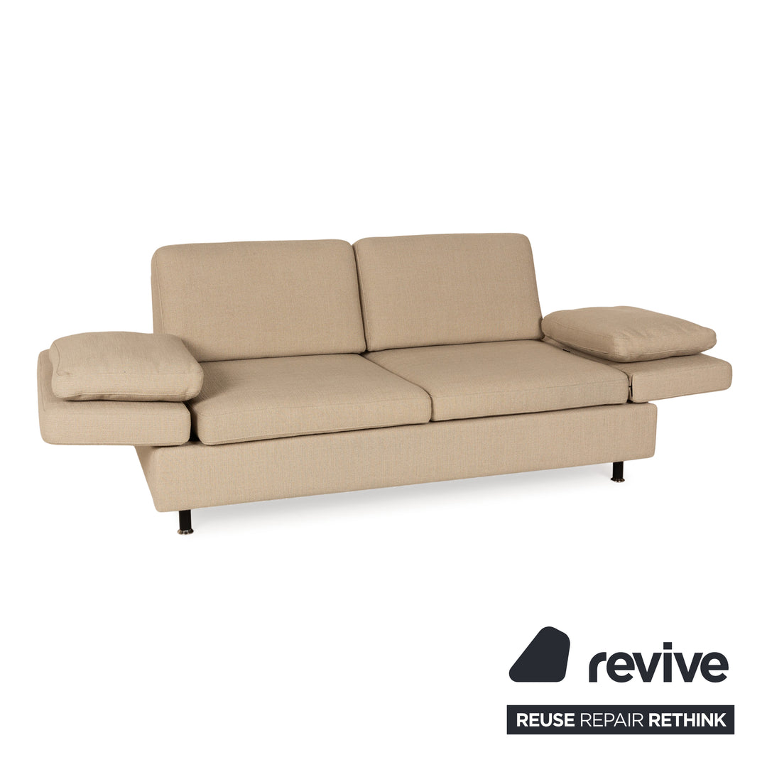 Brühl Alba Stoff Sofa Garnitur Beige manuelle Funktion 2x Zweisitzer Couch