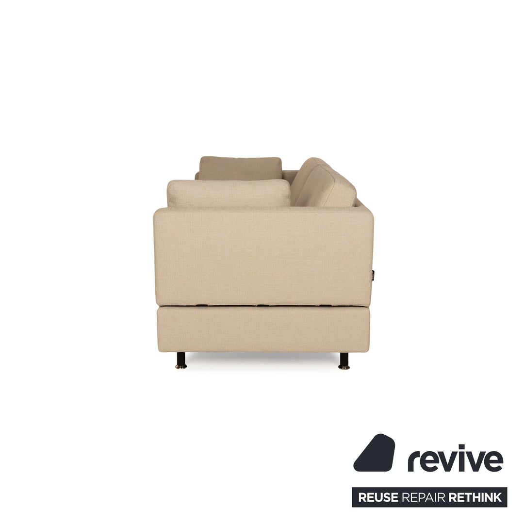 Brühl Alba Stoff Sofa Garnitur Beige manuelle Funktion 2x Zweisitzer Couch