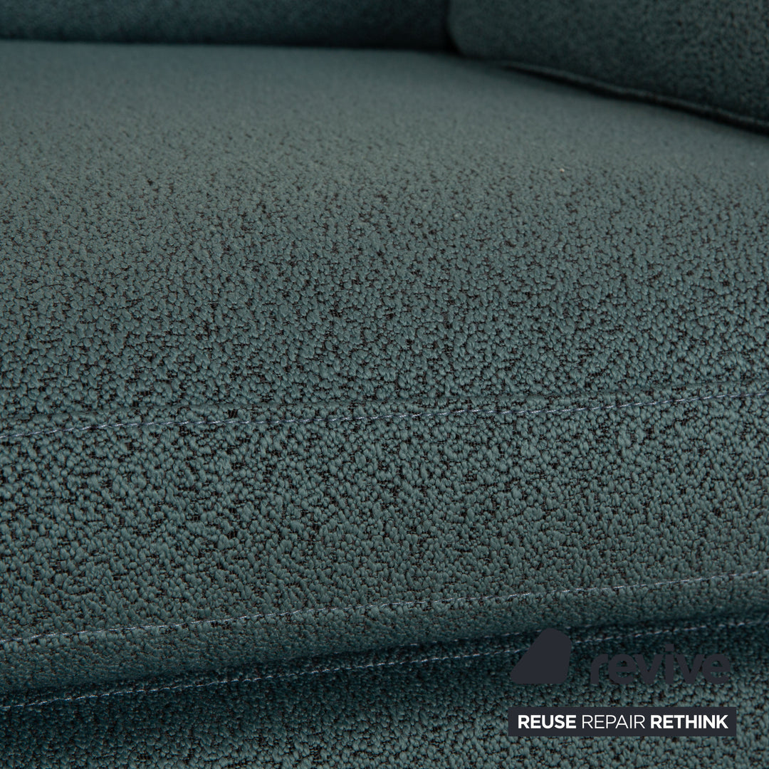 Brühl Alba Stoff Sofa Garnitur Blau Zweisitzer Dreisitzer Petrol Sofa Couch