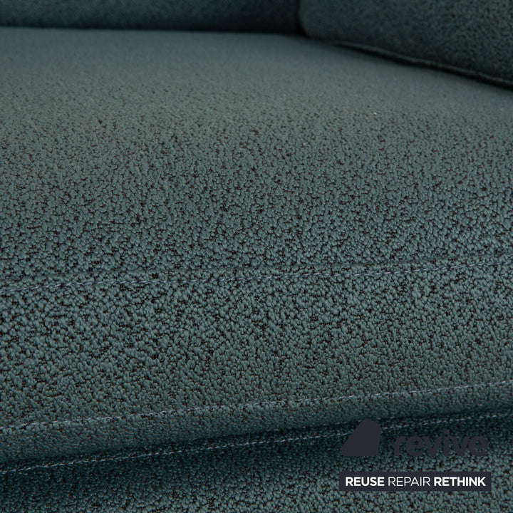 Brühl Alba Stoff Sofa Garnitur Blau Zweisitzer Dreisitzer Petrol Sofa Couch