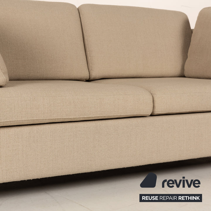 Brühl Alba Fabric Two-Seater Beige Manual Function Sofa Couch