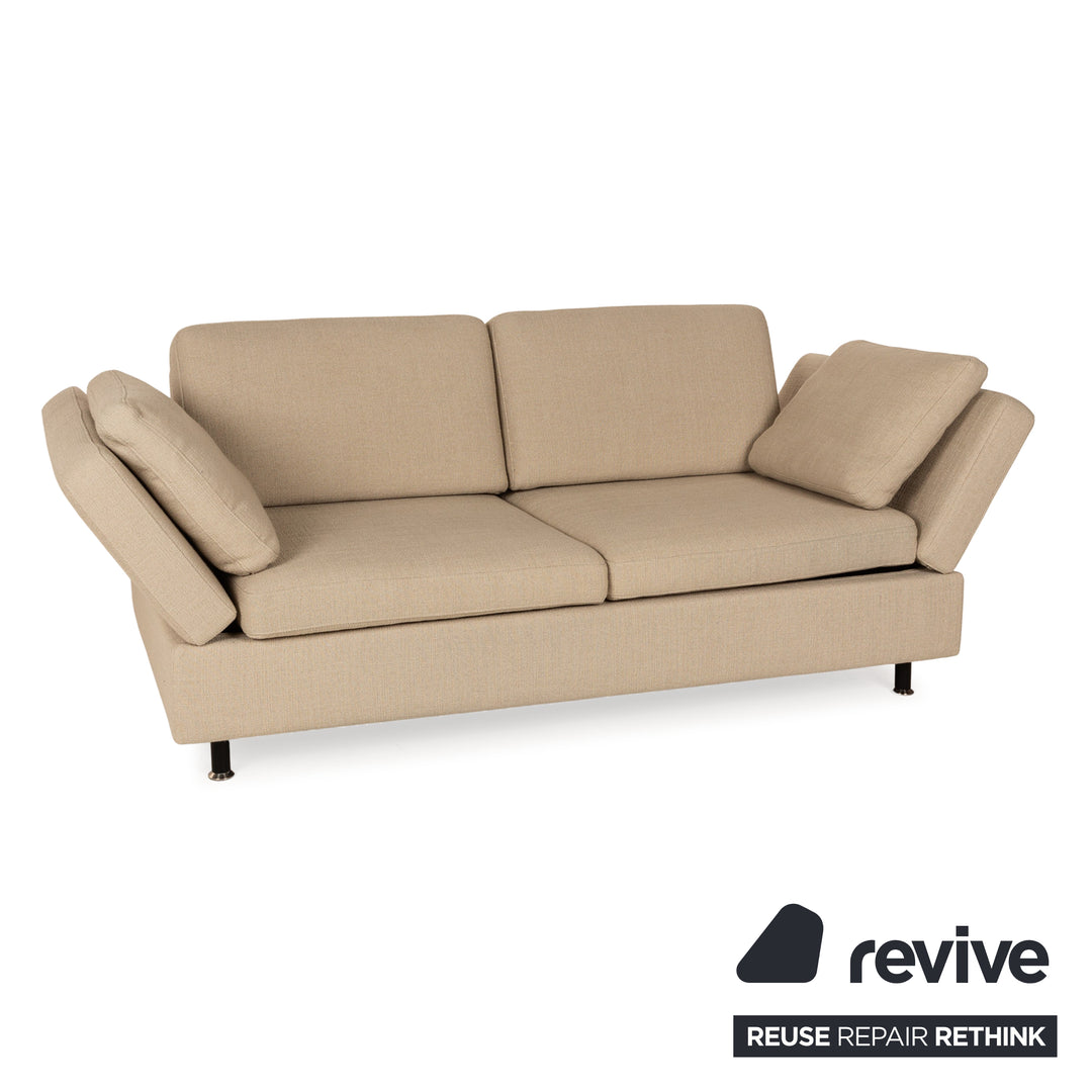 Brühl Alba Fabric Two-Seater Beige Manual Function Sofa Couch