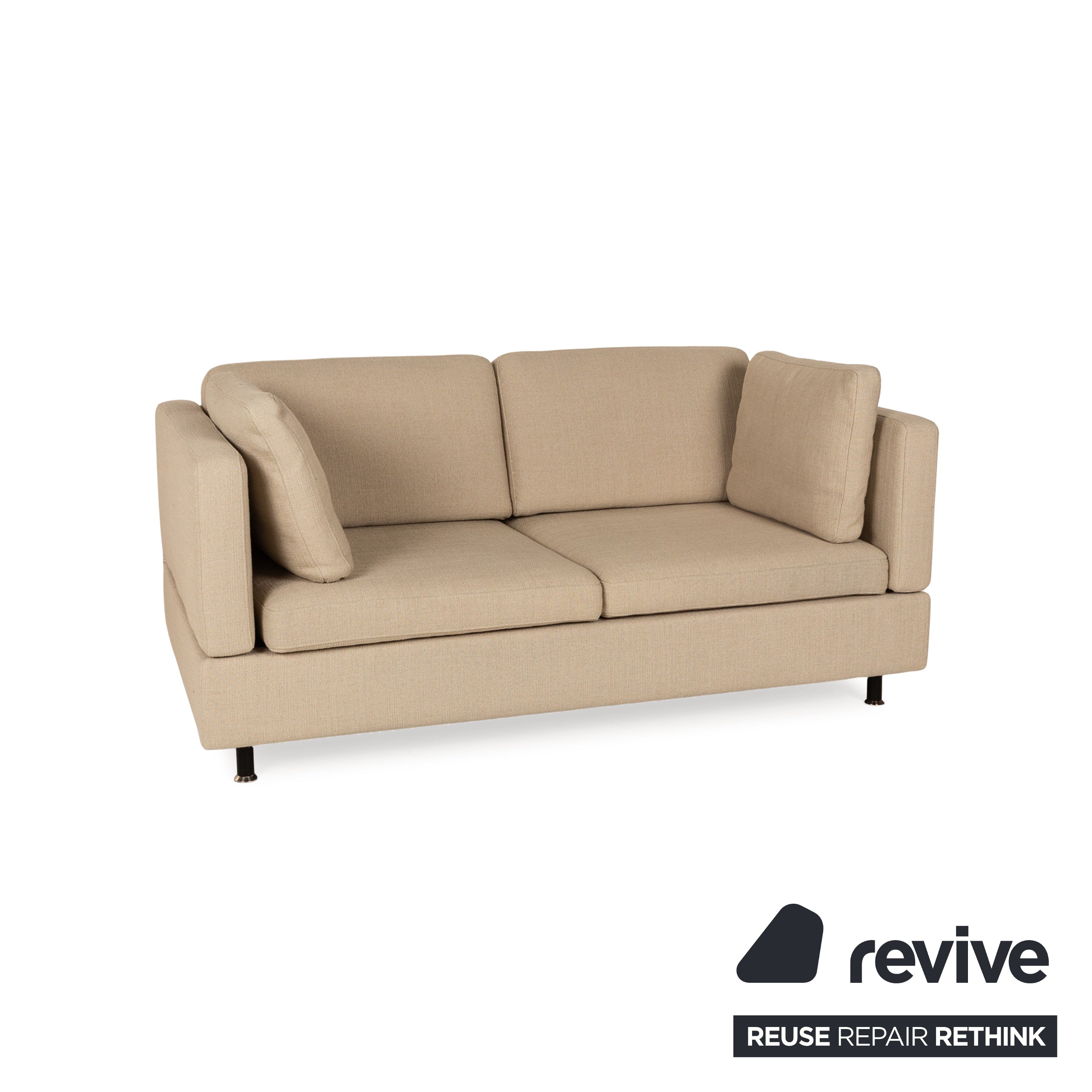 Brühl Alba Fabric Two-Seater Beige Manual Function Sofa Couch