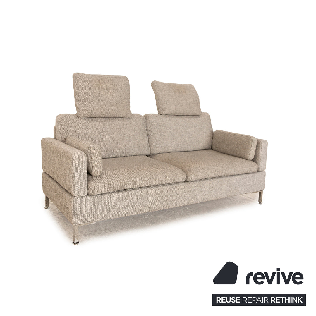 Brühl Alba fabric two-seater grey manual function sofa couch