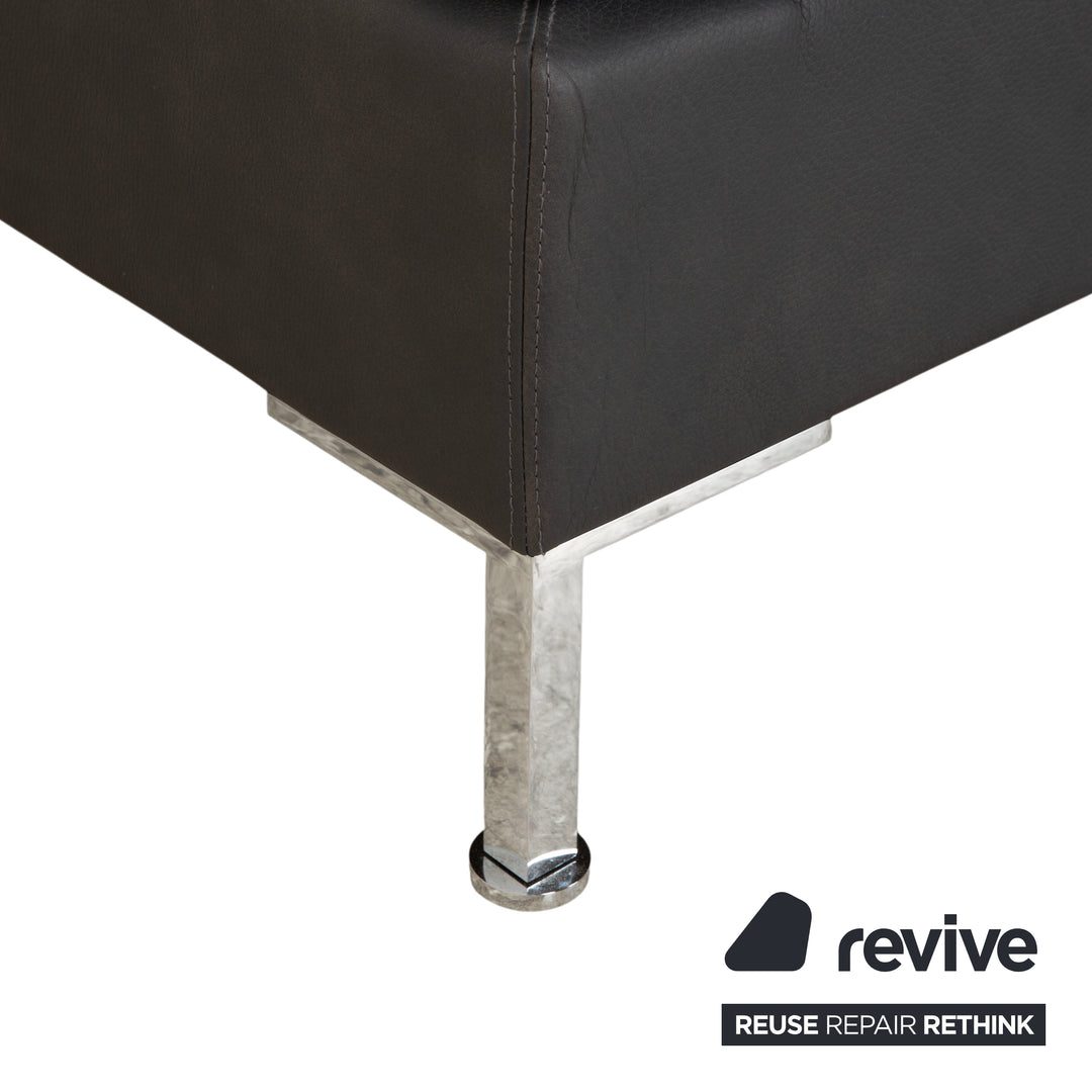 Brühl Alba Zweisitzer Sofa Leder Dunkelgrau Anthrazit manuelle Funktion