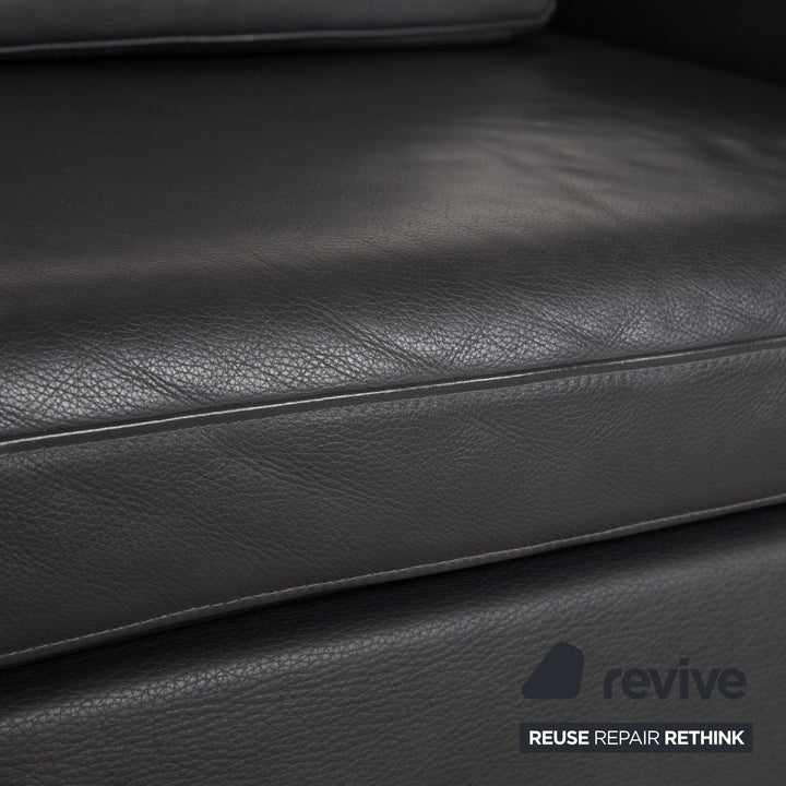 Brühl Alba Zweisitzer Sofa Leder Dunkelgrau Anthrazit manuelle Funktion
