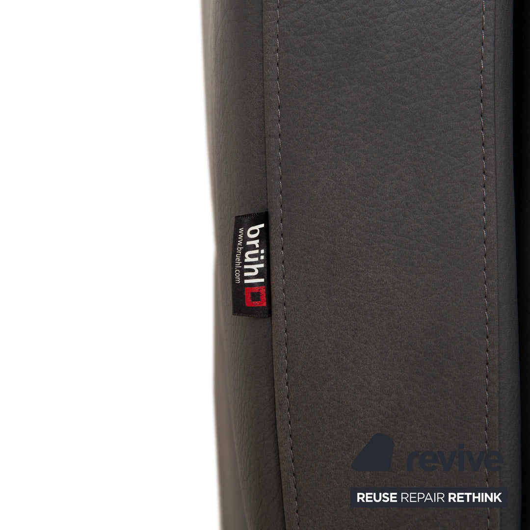 Brühl Alba Zweisitzer Sofa Leder Dunkelgrau Anthrazit manuelle Funktion