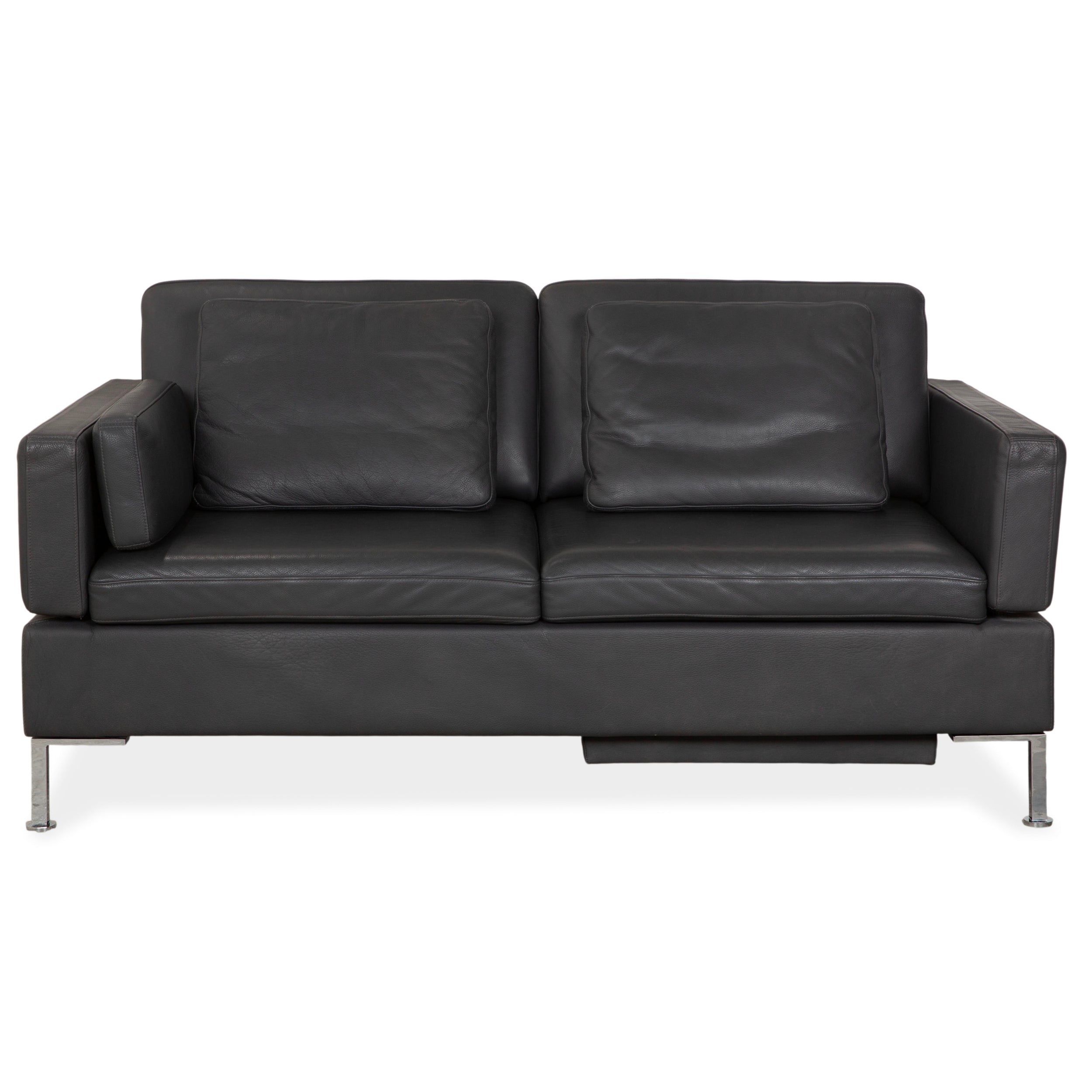 Brühl Alba Zweisitzer Sofa Leder Dunkelgrau Anthrazit manuelle Funktion