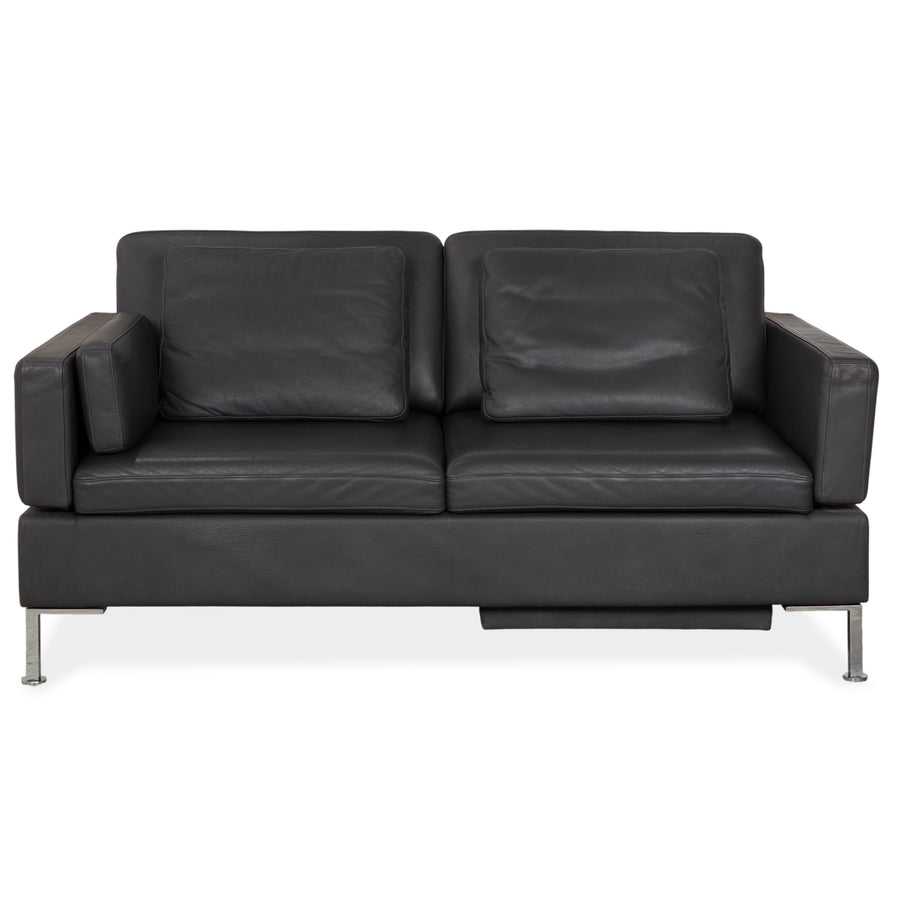 Brühl Alba Zweisitzer Sofa Leder Dunkelgrau Anthrazit manuelle Funktion