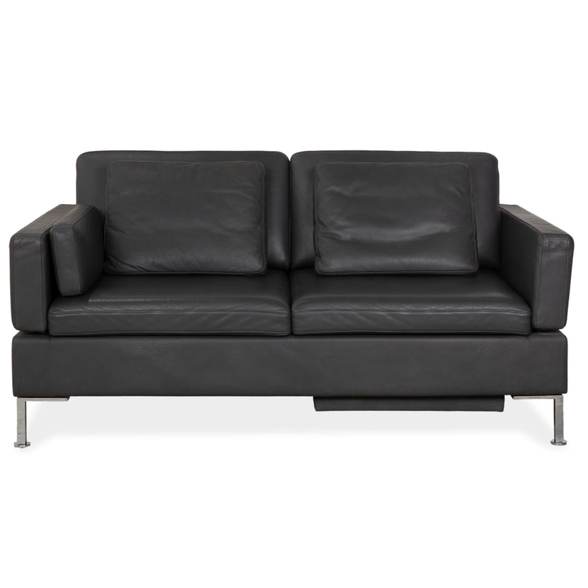 Brühl Alba Zweisitzer Sofa Leder Dunkelgrau Anthrazit manuelle Funktion