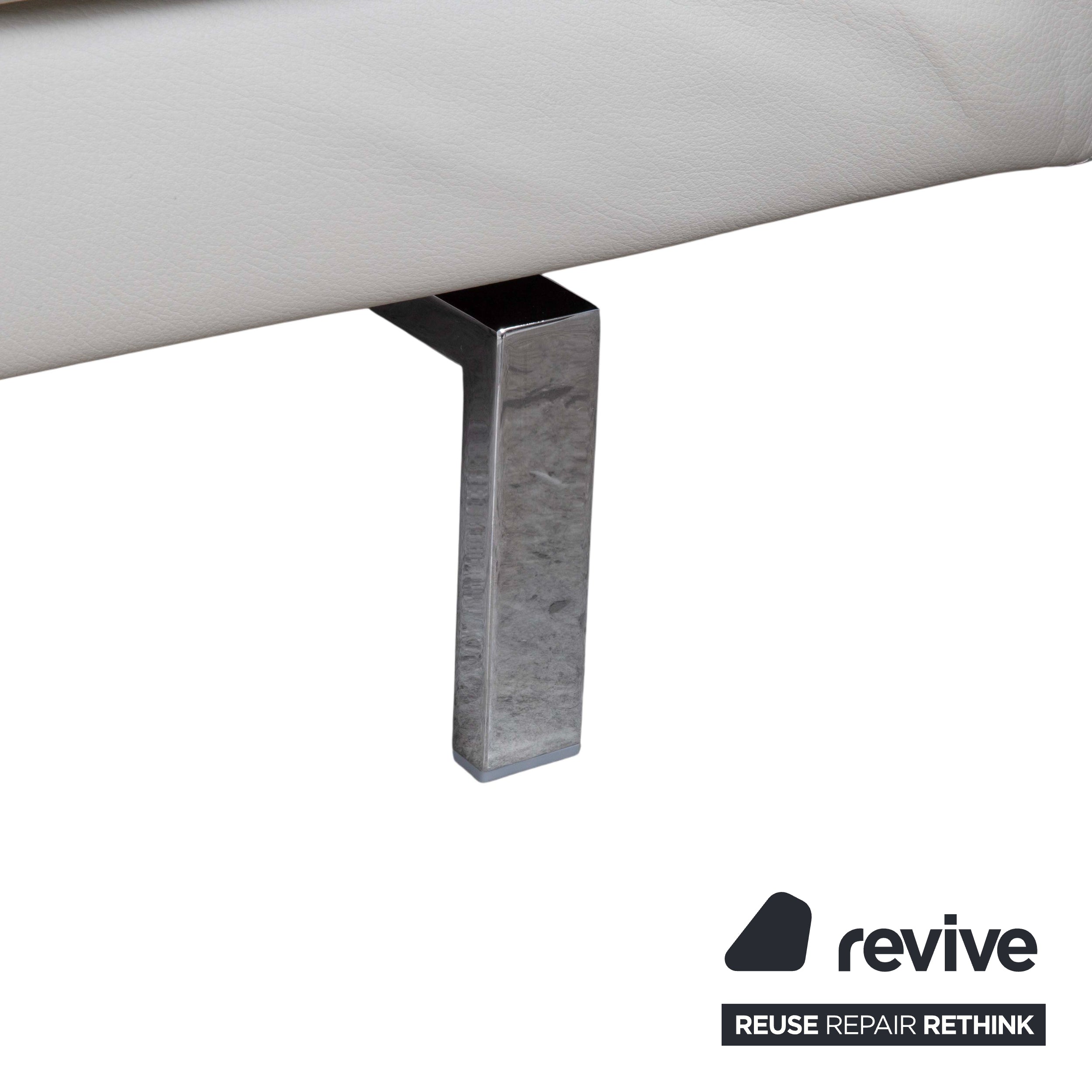 Brühl Amber Leder Ecksofa Weiß Beige Grau manuelle Funktion Sofa Couch