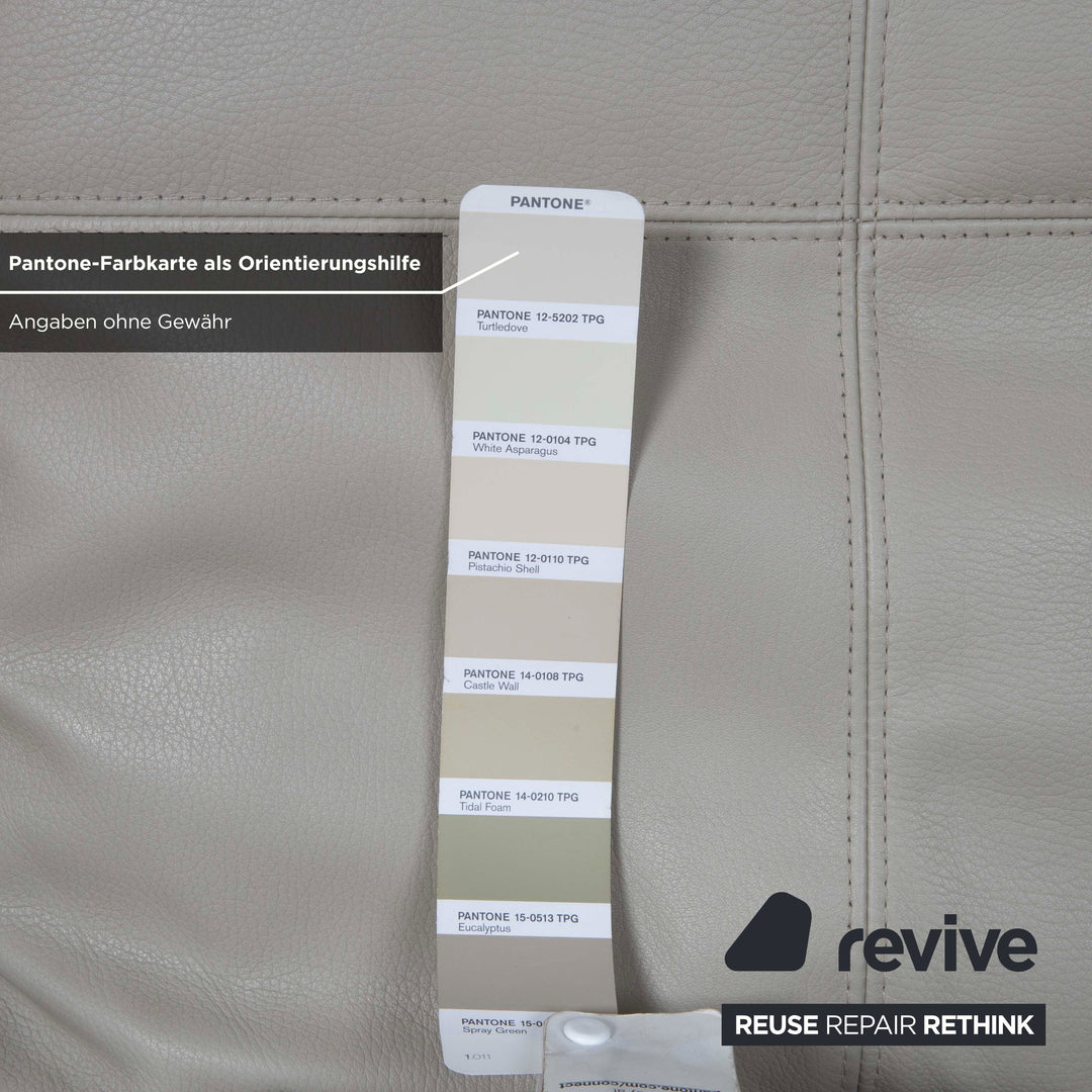 Brühl Amber Leder Ecksofa Weiß Beige Grau manuelle Funktion Sofa Couch