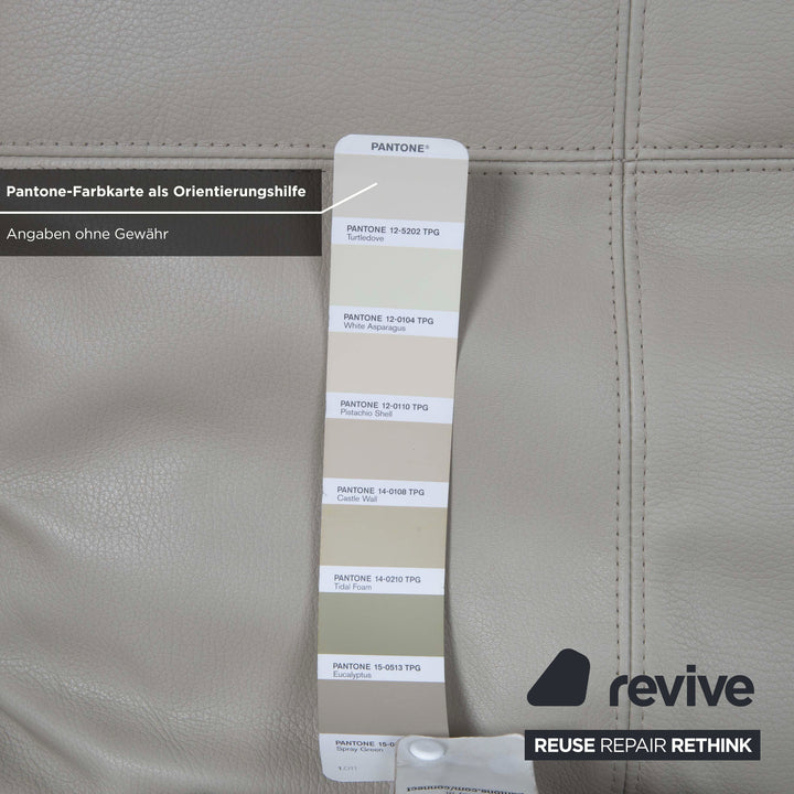 Brühl Amber Leder Ecksofa Weiß Beige Grau manuelle Funktion Sofa Couch