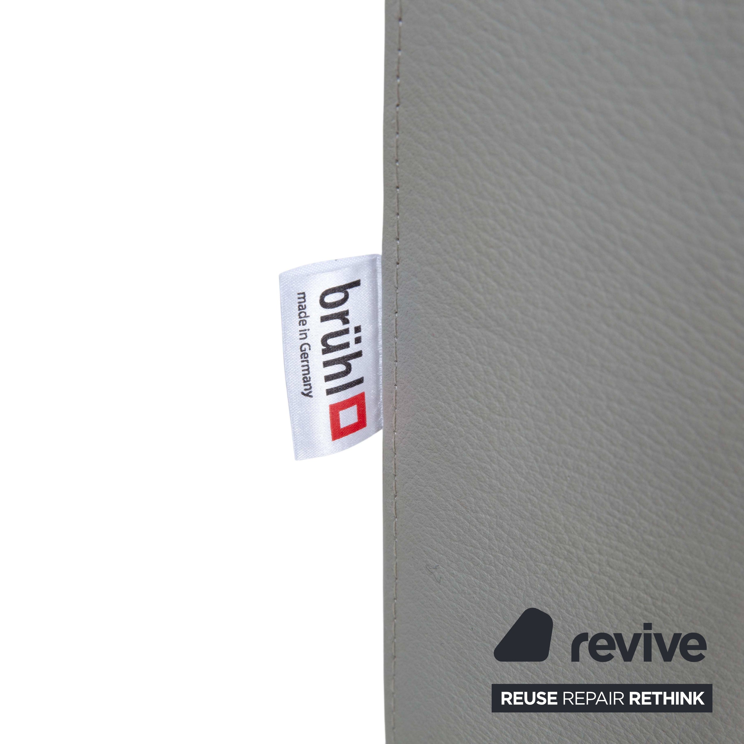 Brühl Amber Leder Ecksofa Weiß Beige Grau manuelle Funktion Sofa Couch