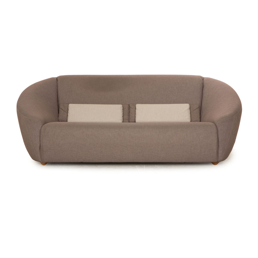 Brühl Avec Plaisir Fabric Three Seater Gray Sofa Couch