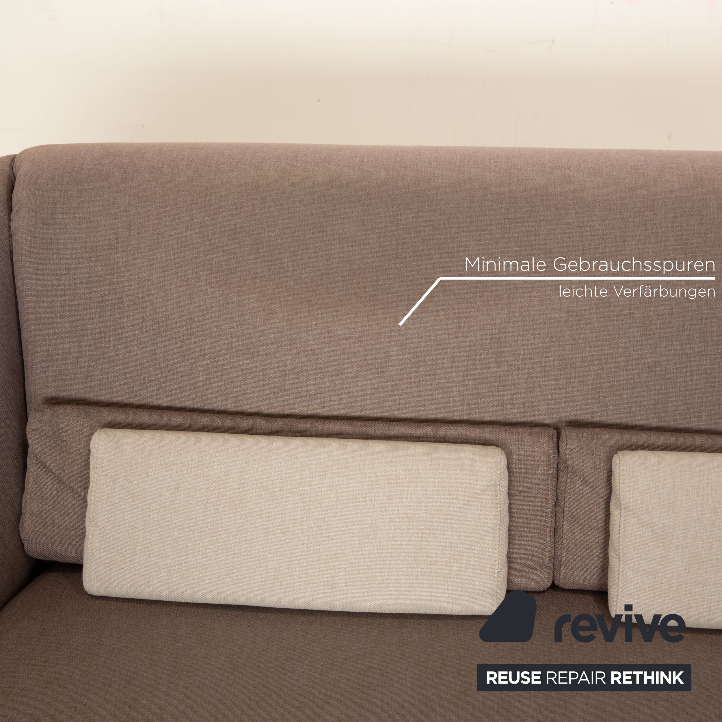 Brühl Avec Plaisir Fabric Three Seater Gray Sofa Couch