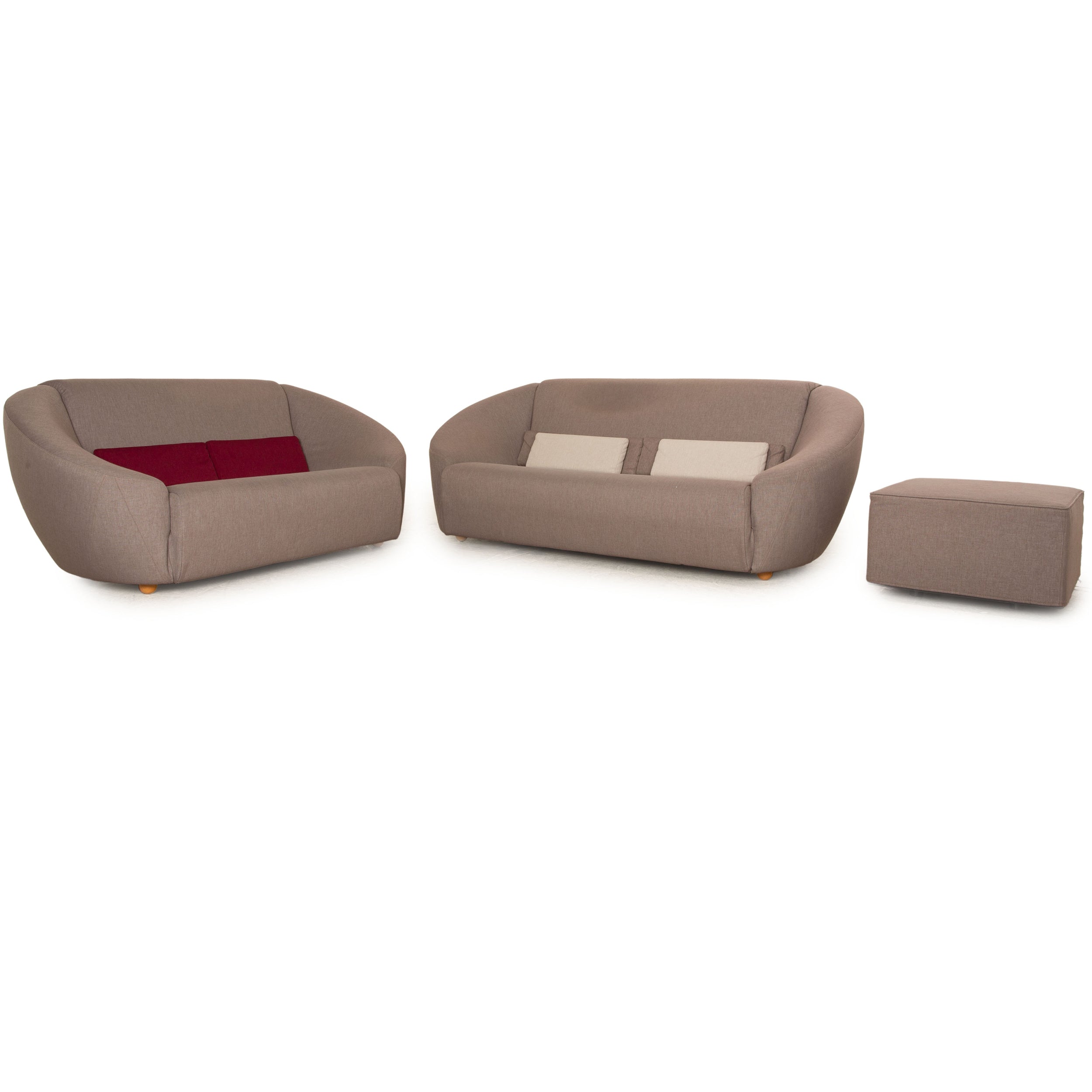 Brühl Avec Plaisir Fabric Sofa Set Gray Two-Seater Stool Three-Seater Gray Sofa Couch