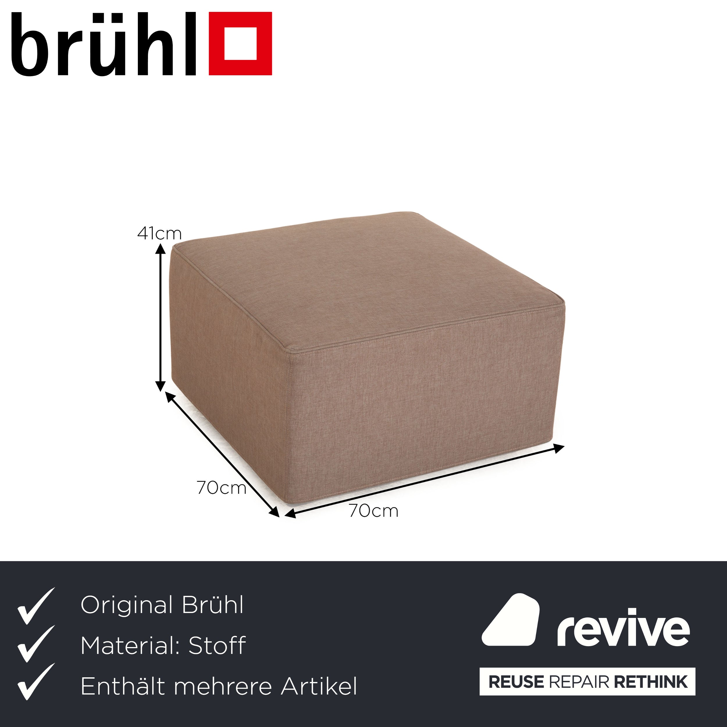 Brühl Avec Plaisir Fabric Sofa Set Gray Two-Seater Stool Three-Seater Gray Sofa Couch