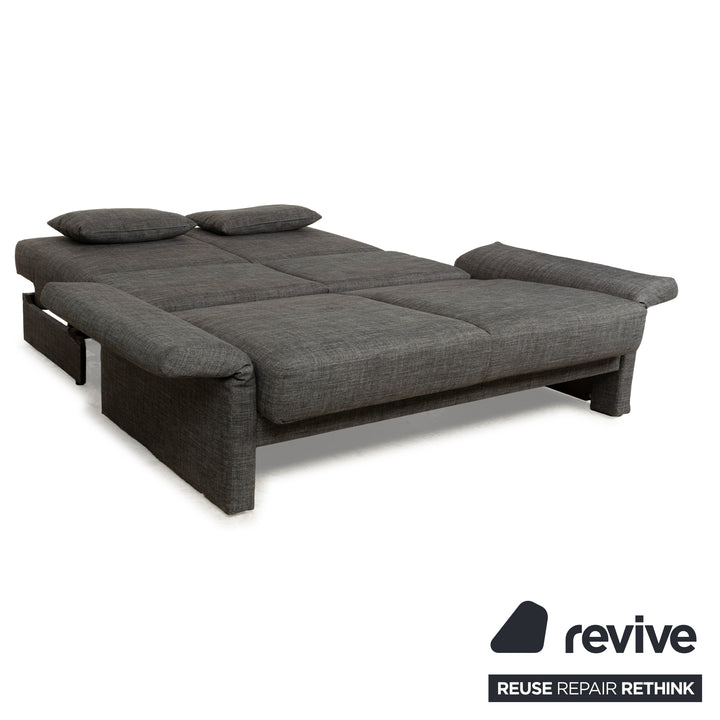 Brühl Cara Stoff Sofa Garnitur Grau manuelle Funktion Zweisitzer Couch Schlafsofa