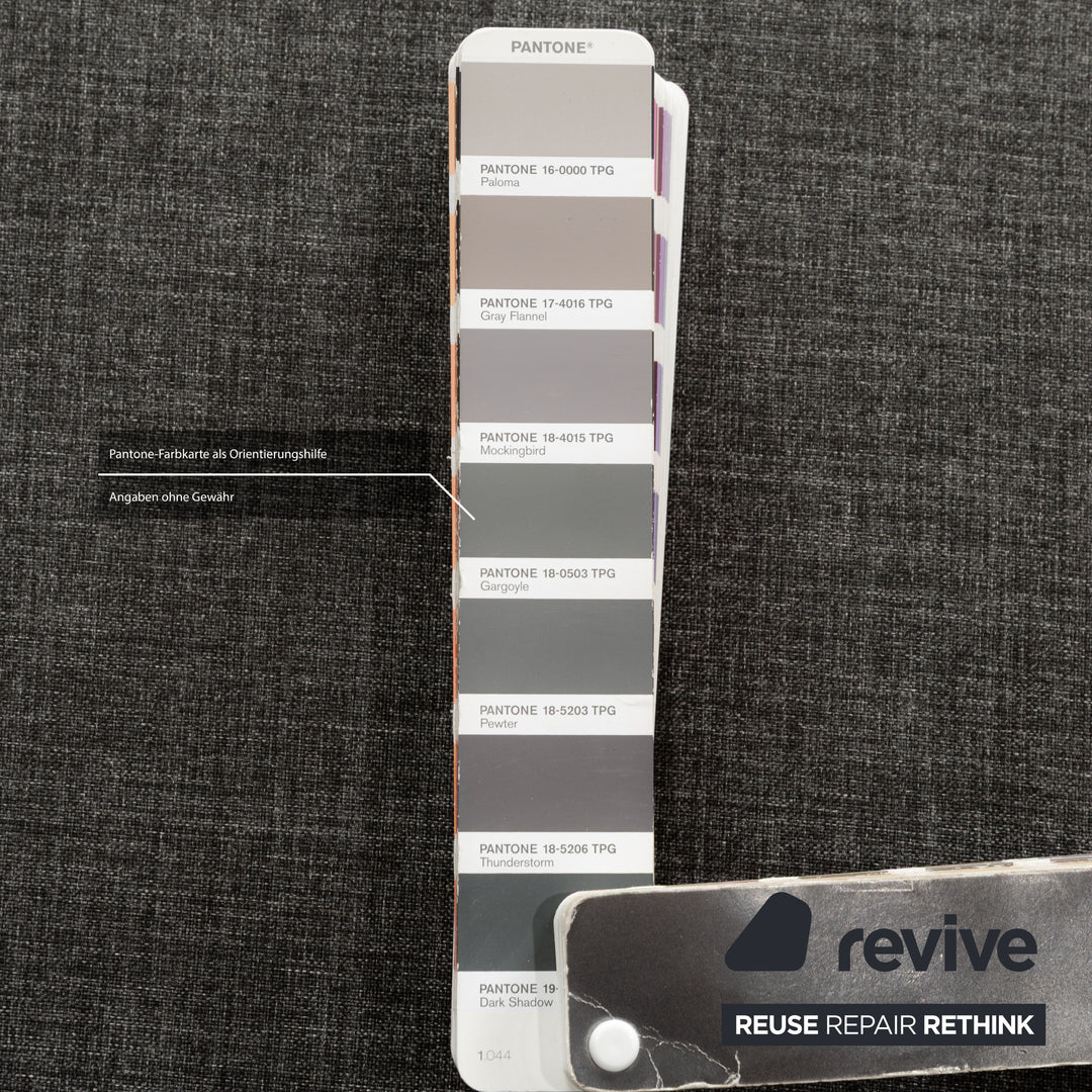 Brühl Cara Stoff Sofa Garnitur Grau manuelle Funktion Zweisitzer Couch Schlafsofa