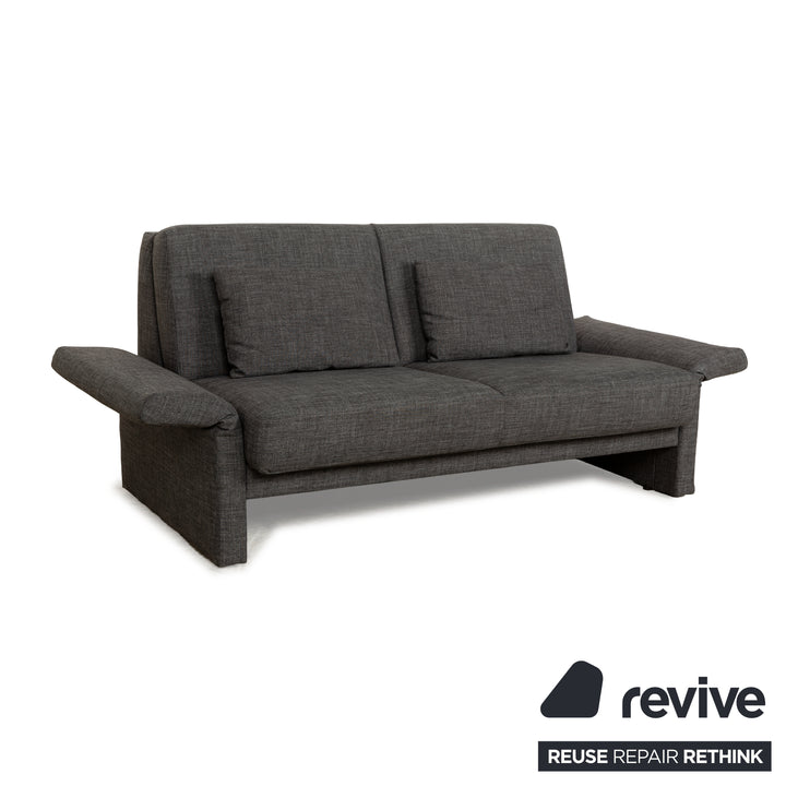 Brühl Cara Stoff Sofa Garnitur Grau manuelle Funktion Zweisitzer Couch Schlafsofa
