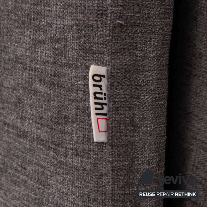 Brühl Cara stofsofa grå to-personers sofa med sovefunktion