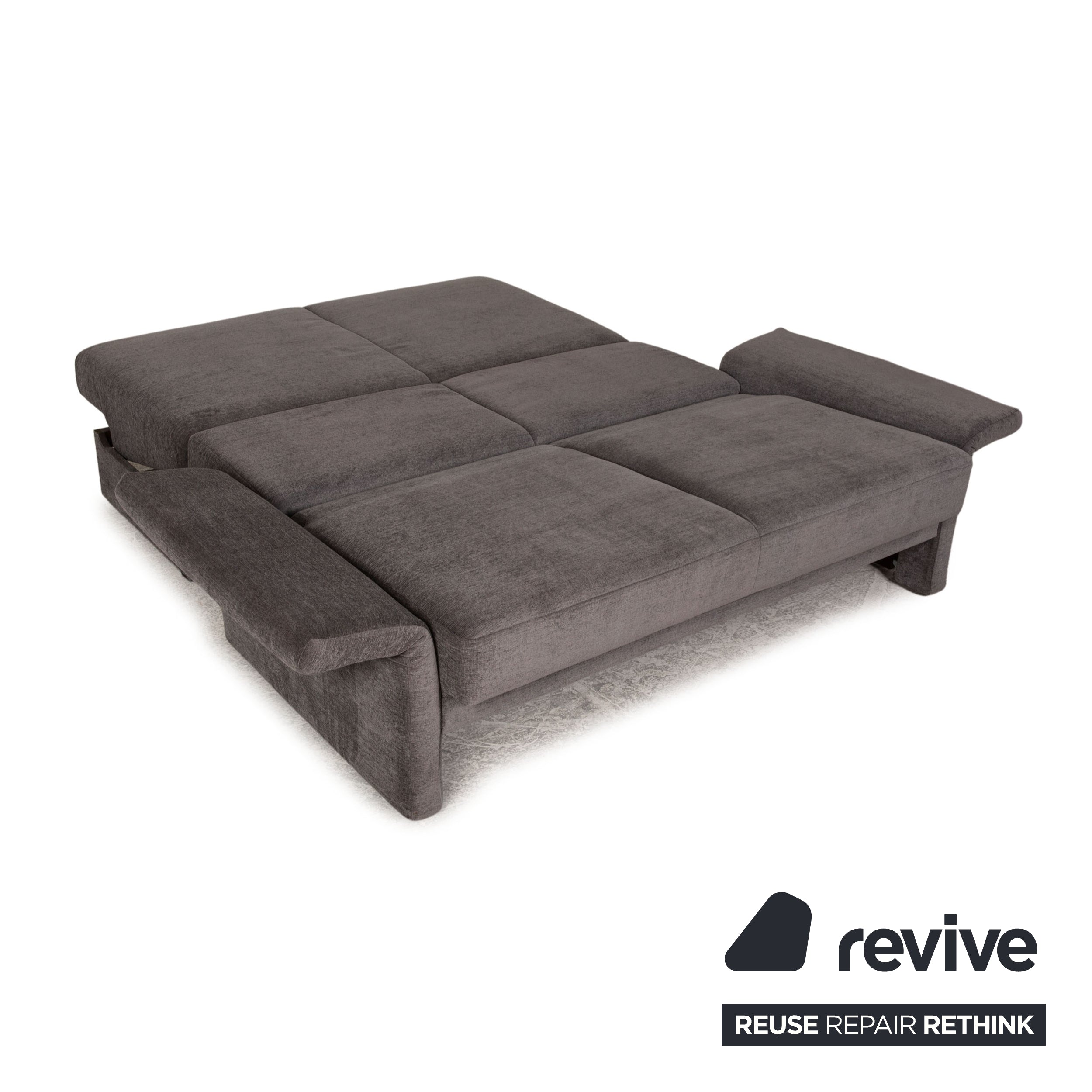 Brühl Cara Stoff Sofa Grau Zweisitzer Couch Funktion Schlaffunktion