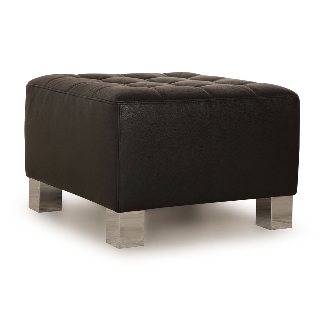 Brühl Carée Leder Hocker Schwarz