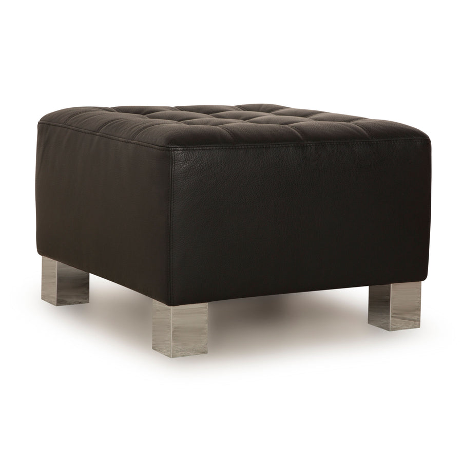 Brühl Carée Leder Hocker Schwarz