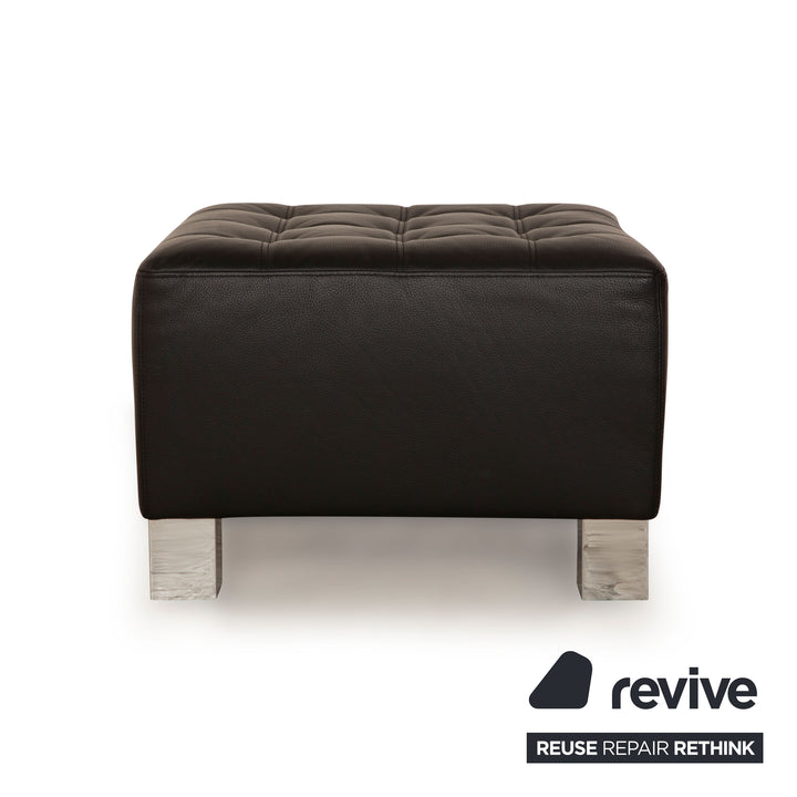 Brühl Carée Leather Stool Black