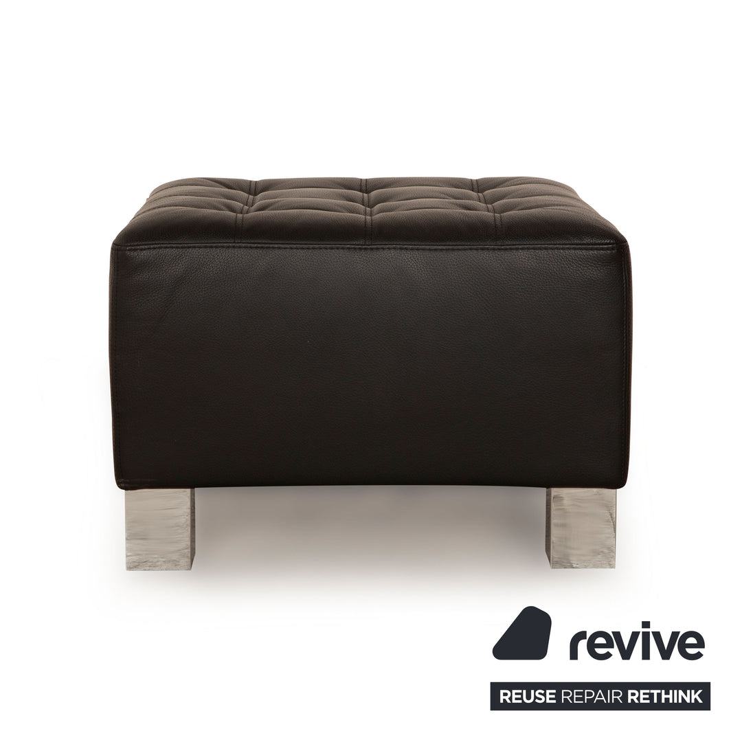 Brühl Carée Leather Stool Black