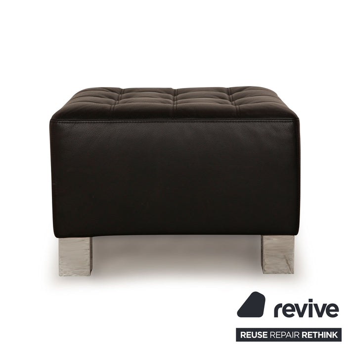 Brühl Carée Leather Stool Black