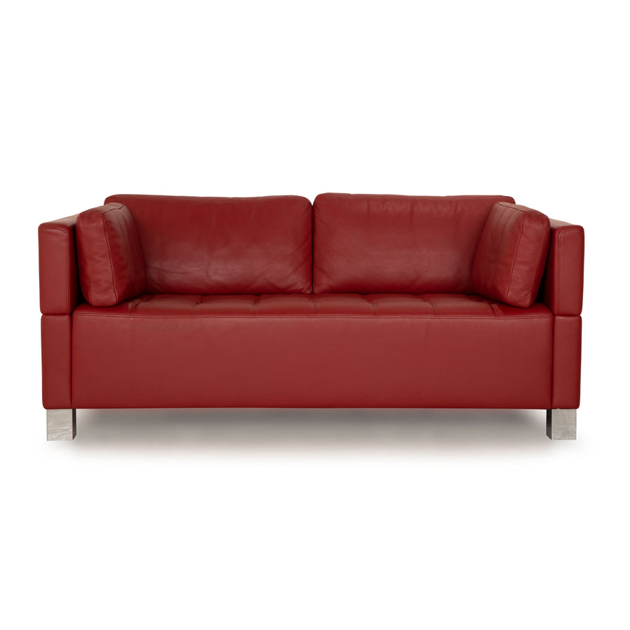 Brühl Carée Leder Zweisitzer Rot Sofa Couch